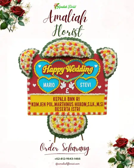 Papan Bunga Pernikahan Seboto